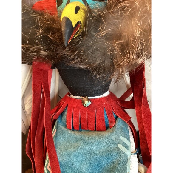 Kachina Doll EAGLE DANCER Signed /Number Fyazzie Eagle 11" T x 14"W Rain Weather - Picture 13 of 16